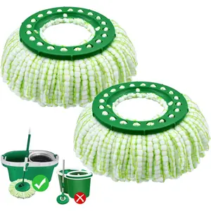 Tornado Spin Mop  Compatible with Libman Tornado Spin Mop System, Machine Washable &  for Libman Mop  Replacement Refill for Tornado Mop  (2 Pack Green & White)