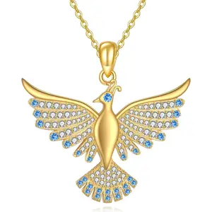 Phoenix Pendant Necklace 925 Sterling Silver Cubic Zirconia Phoenix Jewelry Gifts for Women Mom (Cubic Zirconia Phoenix)
