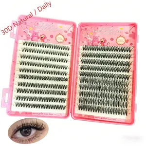 20 Rows 30D D Curl No Glue Lashes 10-16mm Mixed Natural Beginner