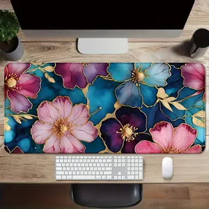 Extra Large Bohemian Style Floral Table Runner |   Aesthetic Mouse Pad with Non-Slip Rubber Base and Stitched Edges |   Vibrant HD Printed Floral Design |   Ideal for Home Office and Gaming |   The Perfect Gift for Women