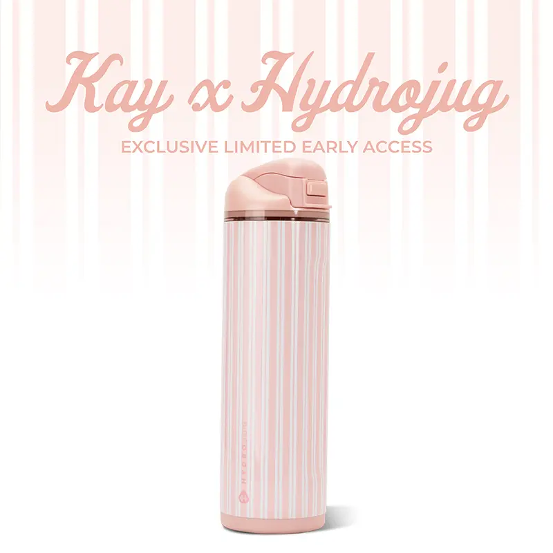 HydroJug Ease2o Water Bottle with Straw & Chug Lid, Stainless Steel, Vented Cap to Help Reduce Pressure, Water-Level Window, Cup Holder Friendly, Non-Slip Base