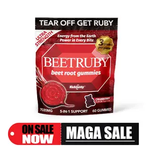 5-in-1 Edible Superfood Beet Root Gummies - GMO-Free, Antioxidant Rich Supplement, 60-Piece Dietary Support with Natural Fruit Extracts, Vitamin E, Cranberry, Sugar-Free Energy Boost