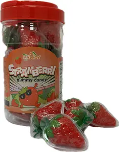 Apexy Strawberry Gummies - with Fruity Liquid Center Eyeball Candy for Halloween, Birthday, Trick Or Treat, Party Candy - Jelly Filled Gummies, Fat Free, Nut Free. 11.42oz (Strawberry)