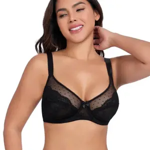 【new style】Exquisite floral lace plus size wire bra full coverage bra unpadded ultra-thin and comfortable,Unlined breathable lace lightweight bra, large size bra without padding, ultra-thin and comfortable, support sagging breasts, with wire，