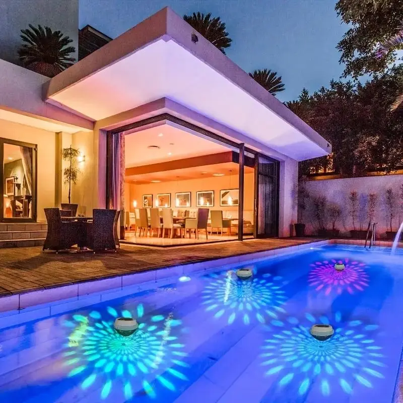 Solar Floating Pool Light, LED Automatic Lighting, Automatic Charging & Turning Off Lights During The Day, Colorful Dimming Pond Light, Dimmable Outdoor Light, Waterproof Outdoor Light, Solar Illuminated, Solar Powered Lighting