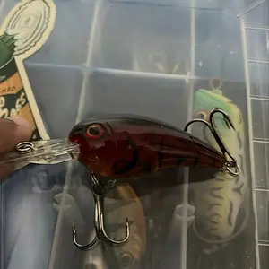 Deep Diver Crank Bait - Red and Brown Fishing Lure with Strong Hooks for Catching Bass and Trout High-Performance