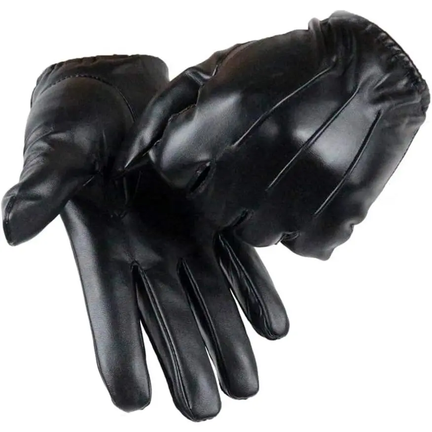 Men's Extremely Durable Leather Touch Screen Warm Sports Gloves - 9.05 in M-L Cold Resistant Wrist Gloves, Great for Texting, Driving & Cold Weather Outdoor Activities (Sports & Outdoor Accessories)