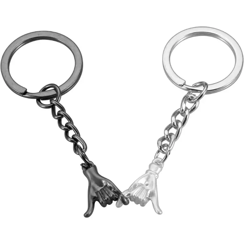 Unisex Pinky Promise Love Matching Couple Keychain Accessories, 2-Piece Set, Cute Valentine’s Day Gifts for Home & Festive Party Supplies