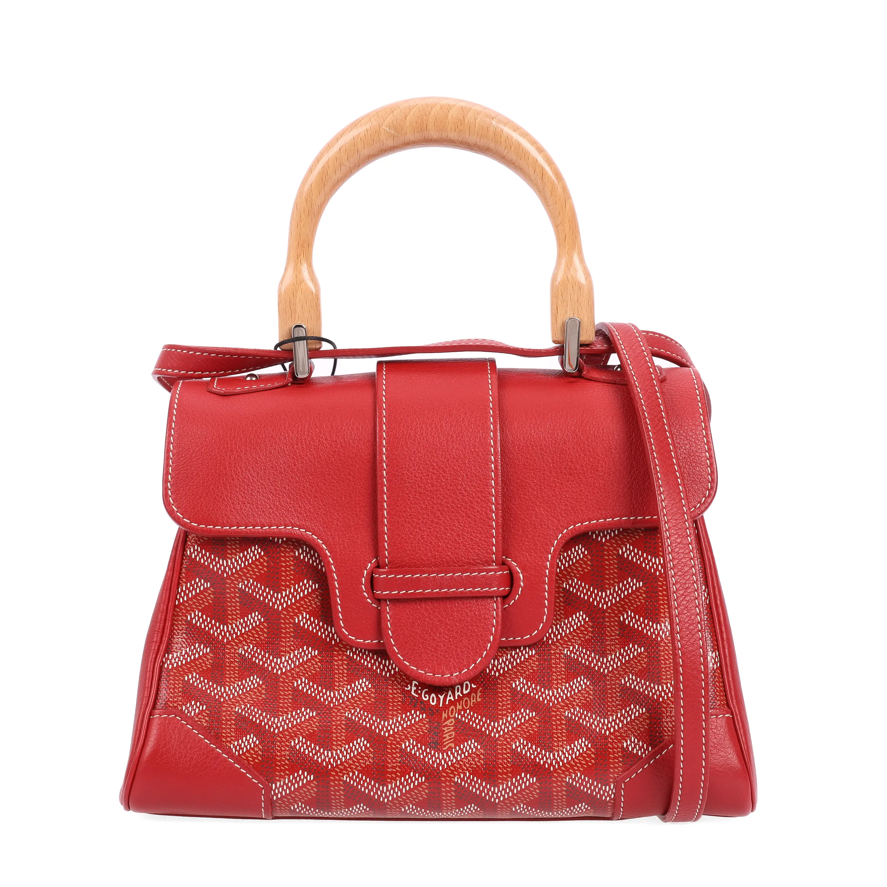 Pre-owned Goyard Coated Canvas Shoulder Bags Saigon Red Goyardine 95898769
