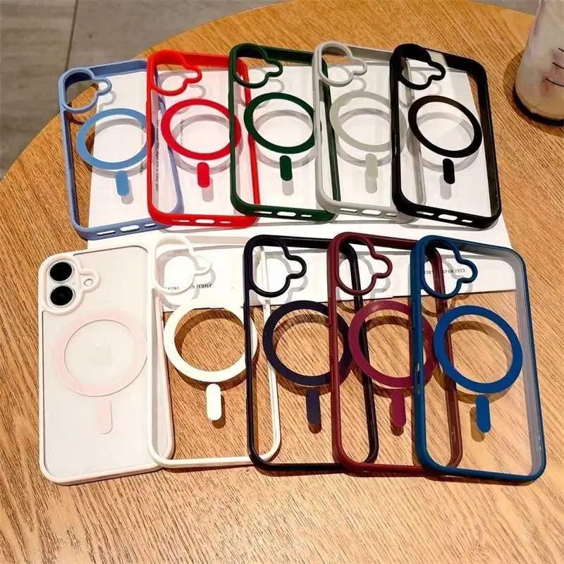 For iPhone 17 Pro Max Phone Case Transparent Skin-Feel Macaron Magnetic Charging For iPhone 16 Shockproof For iPhone SE 4 HNU39