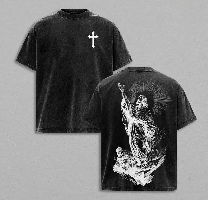 valentine shirts Jesus Christ T-Shirt Washed Christian Religious Tee, Faith and Hope Graphic Shirt, Spiritual God Apparel, Gospel Streetwear Top, Divine Savior Christian Clothing , Church Outfit Crewneck Everyday