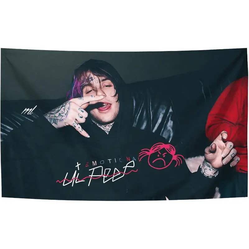 1pc Polyester Musical GloGi Rapper Lil Peep Poster Tapestry Wall Mural - Home Supplies Wall Tapestry with Easy Install Package for Home Decoration, Bedroom Use