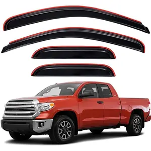 Extra Durable Clip-on in-Channel Auto Vent Window Visor, Fits 2007-2021 Toyota Tundra, Double Cab, UV Protection Rain Guard, Automotive Truck