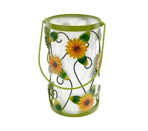 Temp-tations Glass Hurricane Lantern    with Fairy Lights