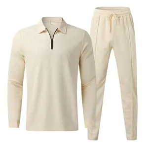 Summer waffle long-sleeved trousers two-piece sports and leisure cover