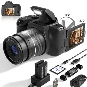 Digital camera flip screen travel Camera,vlogging camera,camera microphone,cameras for photography,Dual Batteries, Summer gift