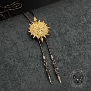 GTHIC Vintage Sun And Arrow Western Cowboy Alloy Bolo Tie Charms Jewelry Accessory for Men Women Birthday Gifts