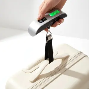 1PC Portable Digital Luggage Scale, 110lb/50kg High Precision Hanging Suitcase Scale for Travel, Handheld Electronic Scale with Green LCD Backlight, Tare Function, Battery Included, Compact and Easy to Carry, Travel Accessories, Travel Essentials