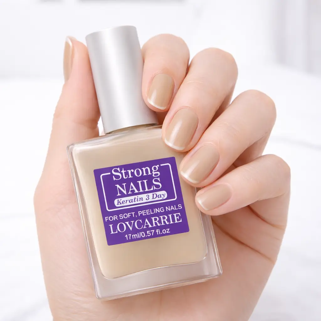 LOVCARRIE Keratin Nail Care Treatment, 3-Day Formula for Soft Peeling Nails, Promotes Growth, Strengthens, UV-Free, No Lamp Required, 17ml/0.57fl.oz, One Bottle