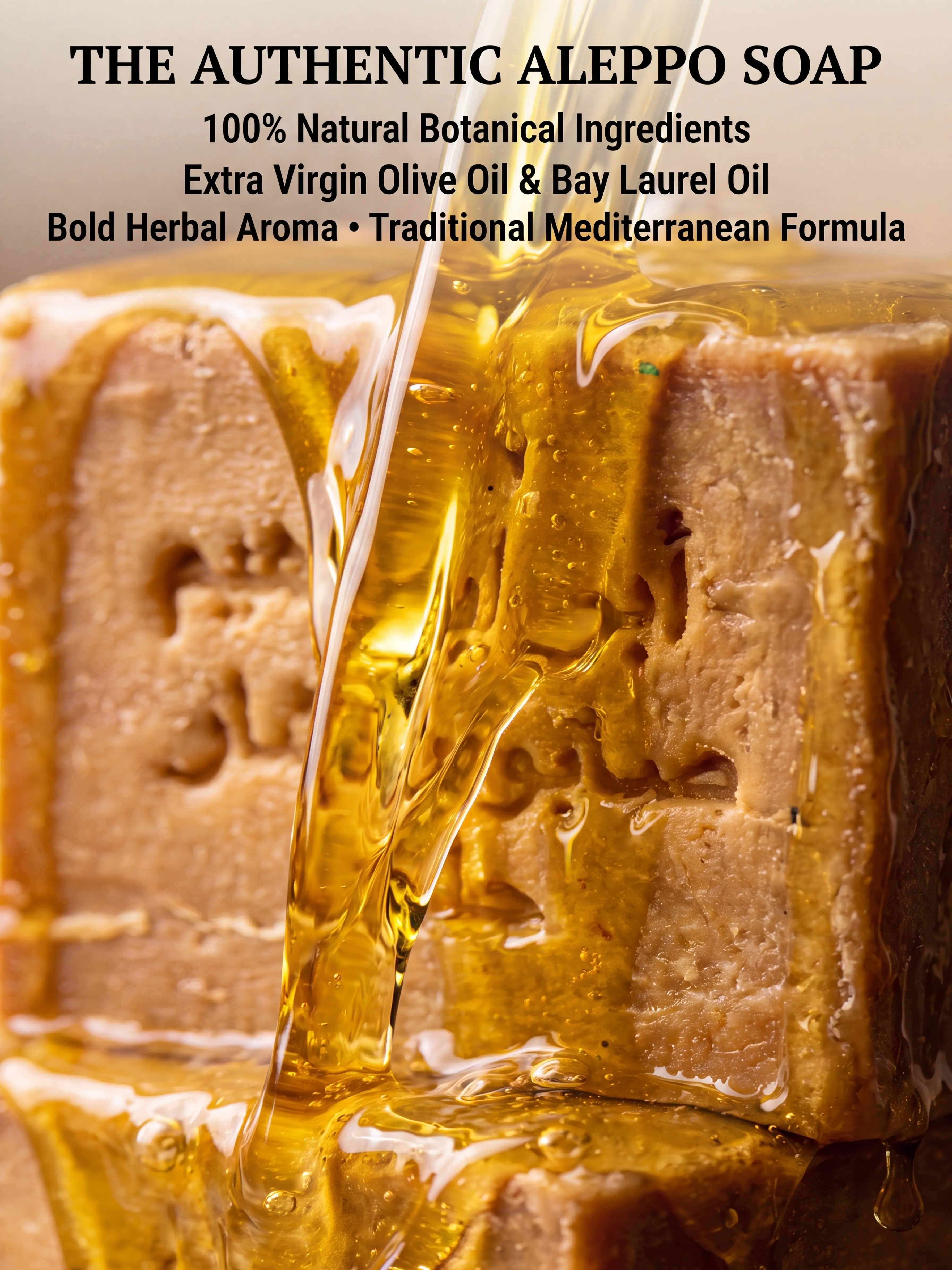 Authentic Turkish Aleppo Soap Bar with Olive and Laurel Oil, Handmade for Moisturizing & Deep Cleansing - For Face, Body & All Skin Types, 100g, 24 Months, Turkey, Hydrating, Chemical Free, Natural, Youth, Body Care, Cleanser, Moisturize, Daily, Deep Clea