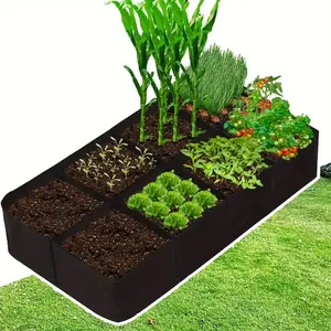 Large 8-Compartment Raised Garden Bed Kit, 6x3x1 Feet 128 Gallon Planting Bag, Heavy Duty Planter, Ideal for Herbs Flowers Vegetables, Indoor Outdoor Gardening