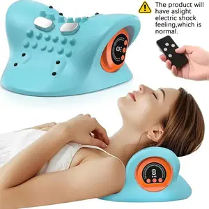 Electric Neck & Shoulder Massager Pillow with Remote Control, Neck Shoulder Relaxer, 3-in-1 Kneading+Vibration+Heat Therapy, Ergonomic 26° Design, USB Rechargeable, Portable for Home, Office, and Travel