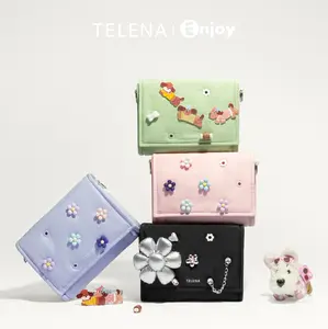 Telena Enjoy series DIY Crossbody Bags for Women Small Puffer Purse with Adjustable Strap Customizable Snaphole Shoulder Bag Cute Trendy Gifts with Charm