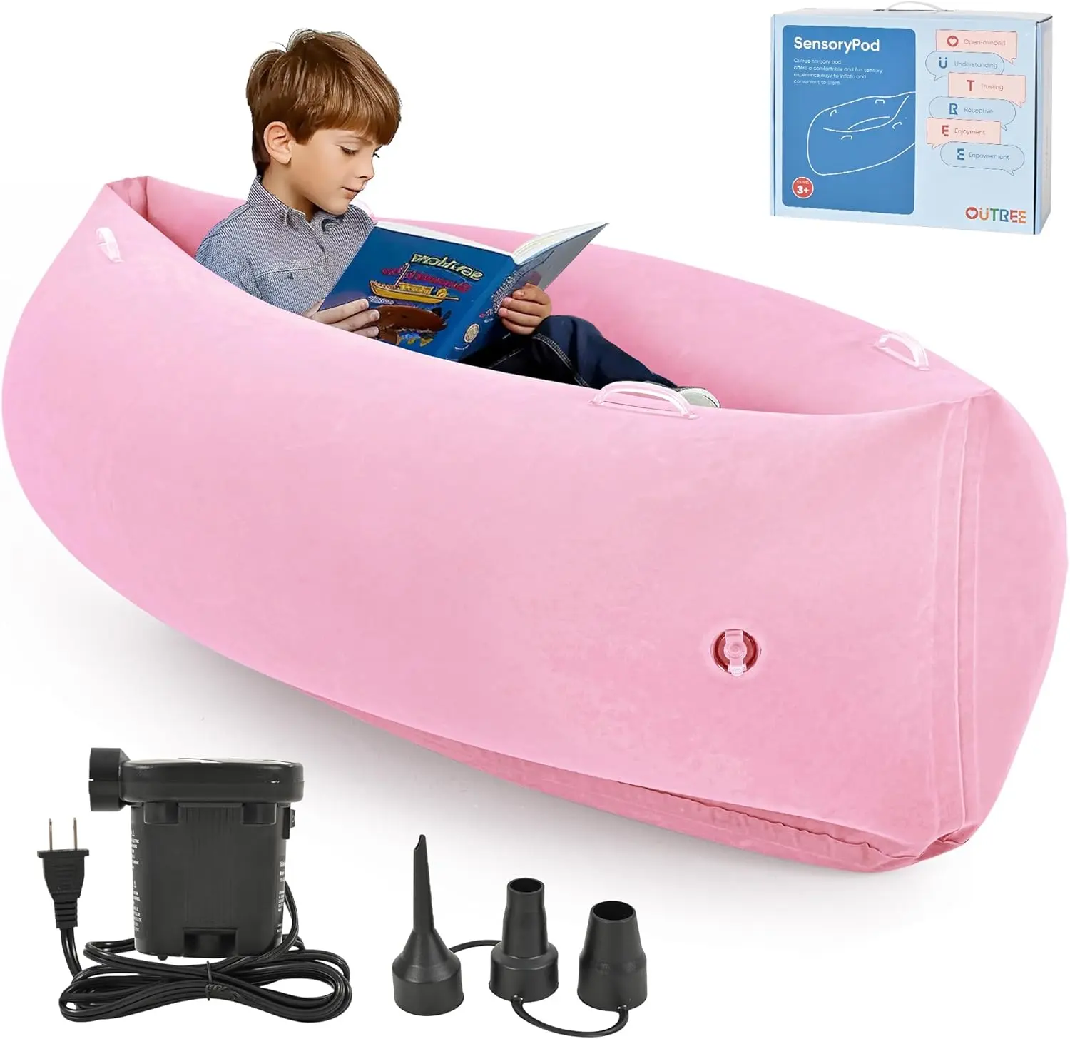 (Summer Turn-Up)OUTREE Sensory Chair for Kids,60" Includes Electric Air Pump,Inflatable Sensory pod for Children,Sensory Toys for Kids with Autism, Summer Turn Up & Father's Day Deal