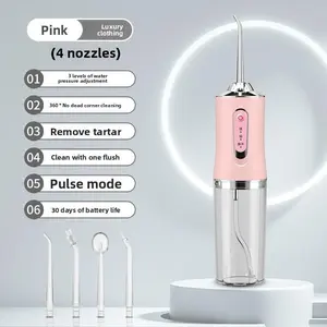 Rechargeable Water Flosser, Portable Orallrrigator with 4 Counts Jet Tips, WaterproofTeeth Cleaner, 3 Modes Teeth Cleaning Tool forHome & Travel, Cordless Water Dental Flosser,Gentle Oral Care Product, Cordless WaterFlossers, Interdental Flosser