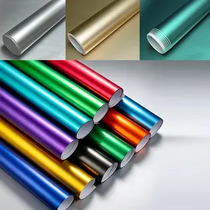 Premium Multiple Colors Matte Chrome Metallic Vinyl Wrap Film Self Adhesive Automotive Truck Car Decal Sticker Wrapping Foil With Air
