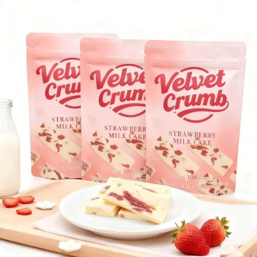 Strawberry Nougat Candies - Berry Flavored Soft Milk Chewy Gourmet Snacks, Real Strawberry Taste, Individually Wrapped, Ideal Gift (3.53oz, 3 Pack)