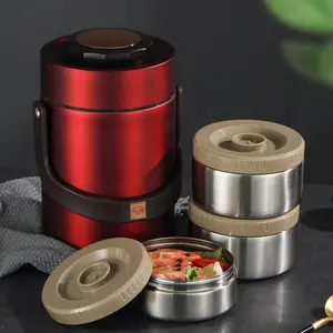 Stainless Steel Lunch Box, 1 Set Leakproof & Reusable Design Lunch Box, Food Storage Container for School, Office, Camping & Picnics