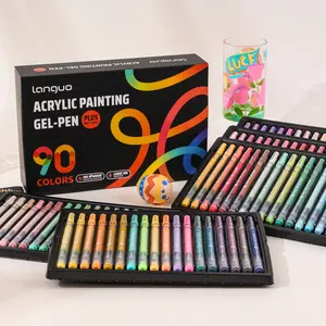 36/54/72/90 Colors Acrylic Painting Gel Pen,1mm Needle Tip,Rich Color Large Capacity Ink Pens,Art Supplies For Diary,Card,DIY,Coloring, Doodling, Scrapbooking Supplies Stackable colors, Acrylic Gel Pen, Acrylic Paint Markers
