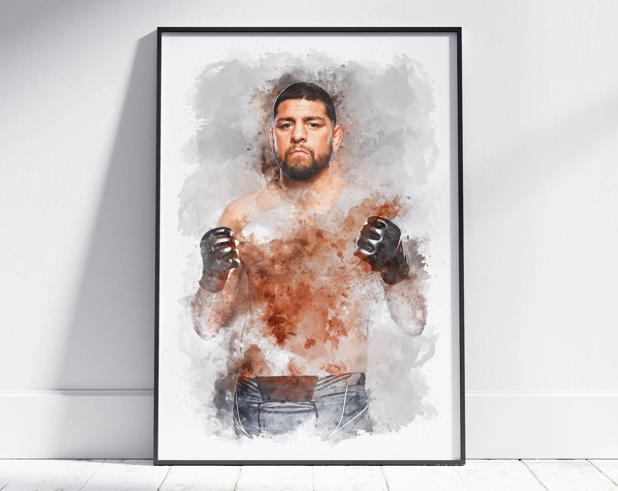 Nick Diaz Print, Nick Diaz Poster, MMA poster, Mixed Martial Arts, Nick And Nate Diaz