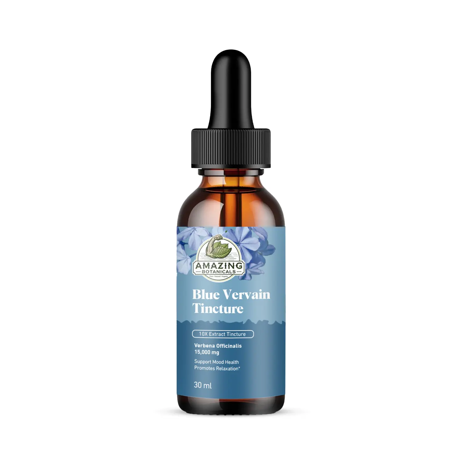 Amazing Botanicals Organic Blue Vervain 10X Extract Tincture - GMP Certified Edible Dietary Herbal Supplement, Verbena Hastata Liquid Drops for Calm Mood & Nervous System Wellness Support, Healthcare Aid, Herbal Supplements