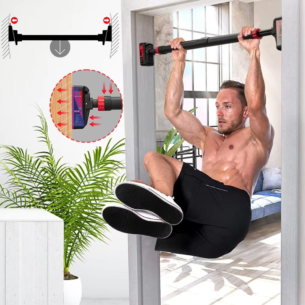 Strength Training Pull-up Bars with Level Gauge 69-92cm Adjustable Width 200kg Max Load Capacity Chin Up Bar For Doorway