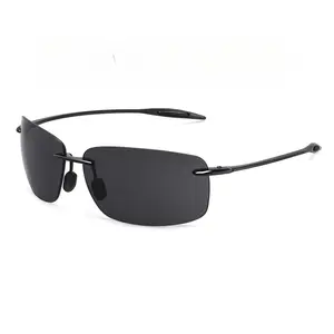 2026 New Mens Rimless Pilot Polarized Sunglasses, Anti-Glare Shatterproof Driving Glasses with   Protection