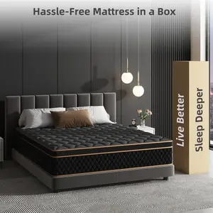 10/12/14” Hybrid Mattress – Twin/Full/Queen/King, Memory Foam & Spring, Medium Firm, Lumbar Support, Ideal for Home & Hotels