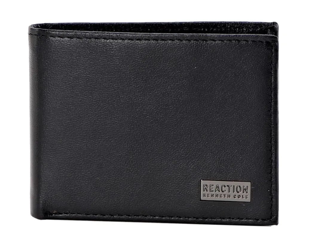 Kenneth Cole REACTION Men's RFID Protection Leather Bifold Wallet Black