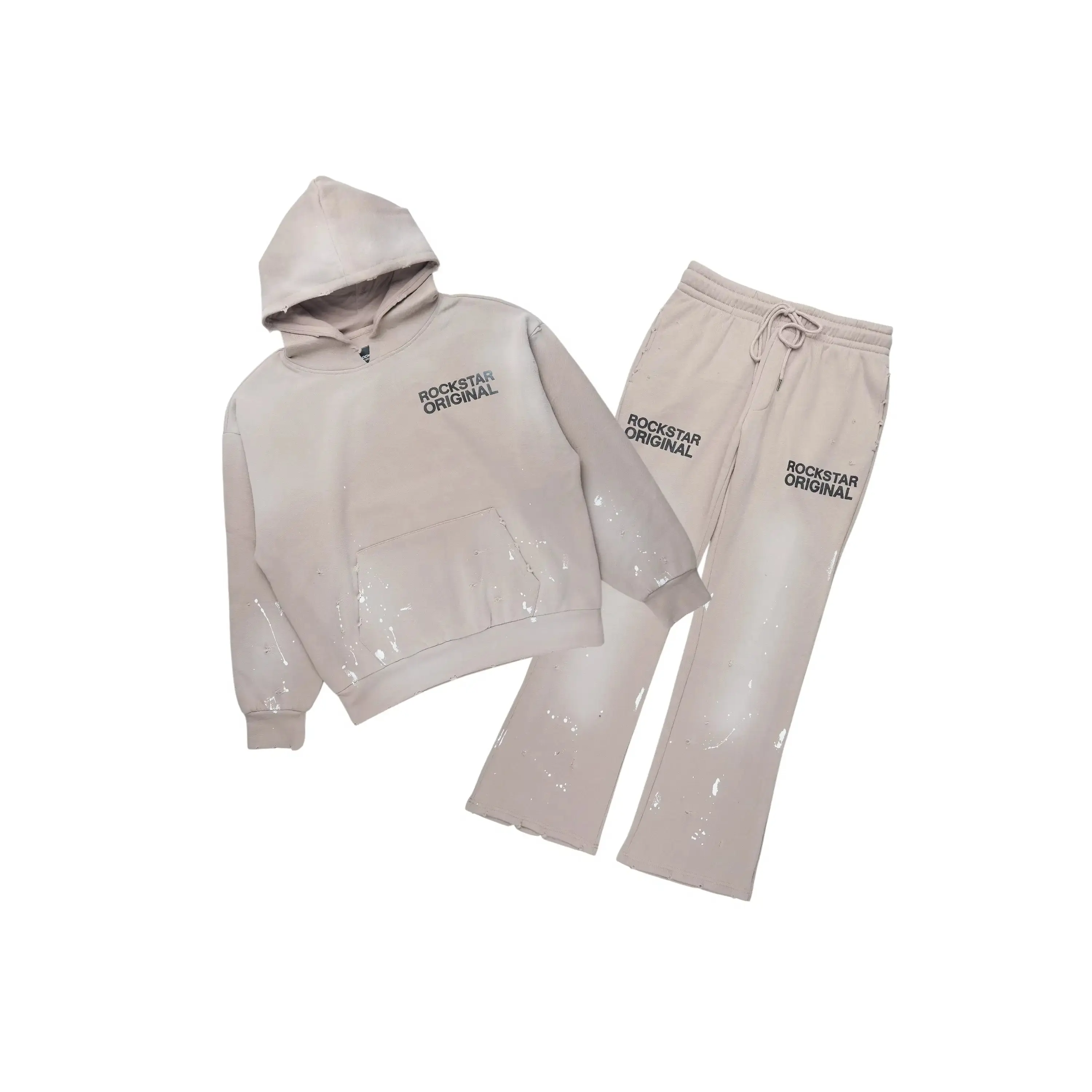 Reign Taupe Hoodie/Stacked Flare Track Set