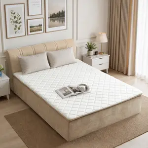 ALTRIGUS Boneless Bed Chenille Fabric Frame with Mattress and Detachable Headboard All-in-One Compression Bed Set No Installation Required Automatic Rebound Ideal for Bedrooms Apartments and Rental Properties,Queen Full Twin Size