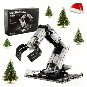 784-Piece Educational Magnetic Mechanical Construction Set - Remote Control Technic Robotic Arm with Motor-Powered Ultra-Smooth Gears, High-Efficiency Gripping Claws, Kids' 6+ Party Gift (Christmas, Birthday)