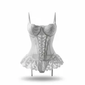 Sexy One-Piece Lingerie Dress with Lace Sheer Camisole for Valentine's Day Romantic Occasions Nightwear Delicate Lace Overlay & Seamless Look usa  sexy  pjs