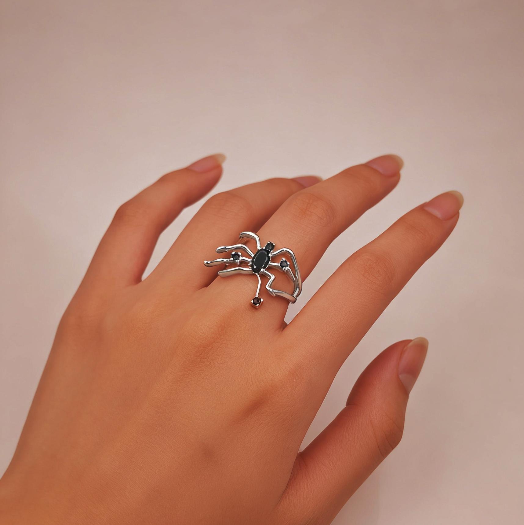 Spider Web Open Ring | Punk Gothic Jewelry for Halloween Daily Wear Spider Web Open Ring | Punk Gothic Jewelry for Halloween Daily Wear