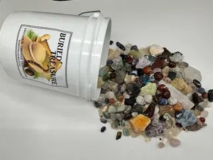 1 GALLON ROUGH AND TUMBLED NATURAL CRYSTAL MINING BUCKET