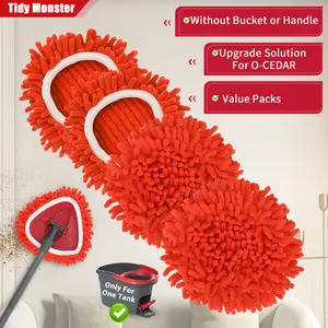 Chenille Duster Replacement Heads for O-Cedar 2025 Unique Design Heads Turn Mop into Long-Handle Duster Dry Cleaning Trap Bucket & Handle Not included
