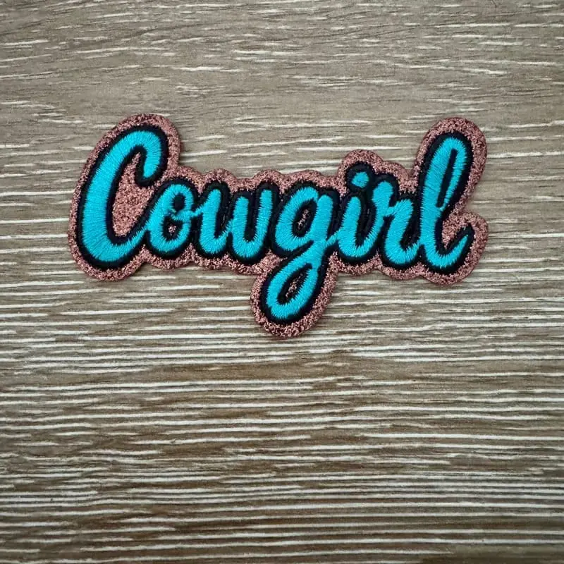 Glitter Cowgirl Iron-On Patch