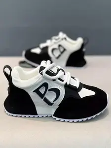 Men's Fashionable Lace Up Low Top Sneakers, Casual Running Footwear, Casual Comfortable Breathable Sports Running Shoes, Male All-match Round Toe Chunky Sneakers for Daily Life