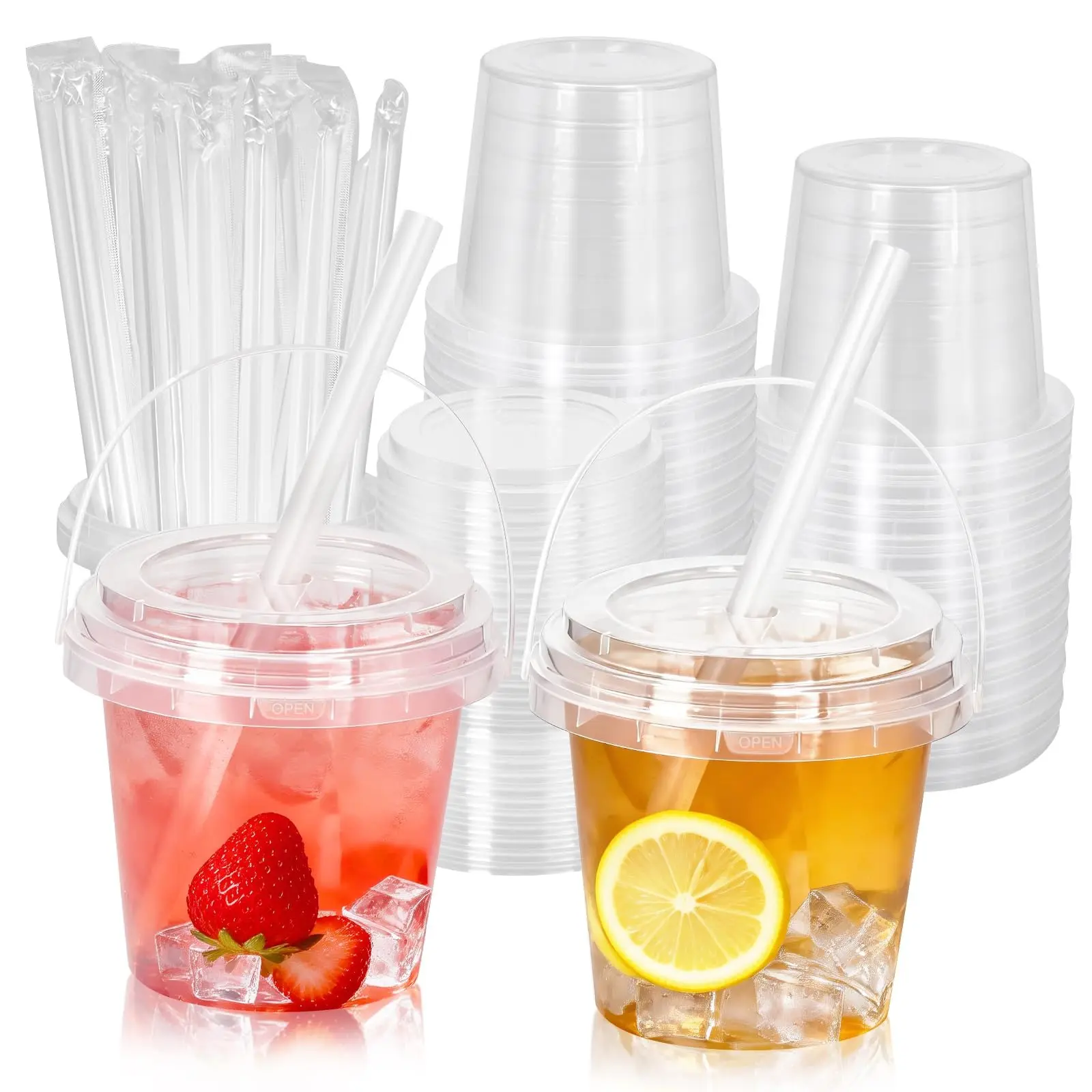 20/25 Sets 24oz drink buckets with lids and straws | Leak-Proof PP Material | patron reusable cups with straw | Ideal for Hot/Cold Drinks, to go , Parties & Events/ iced coffee buckets,large plastic cup,food truck supplies #SummerWins #DealsForYouDays,