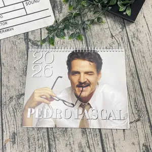 Pedro Pascal Calendar 2026, Desktop and Wall Calendar, Best Lines Graphic Calendar, Home Decorating